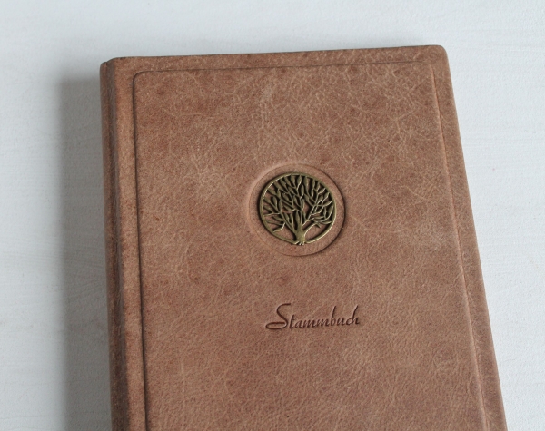 Stammbuch "Lebensbaum" aus Büffelleder,  DIN A5, braun